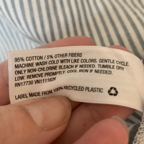 Gray and white pinstripe long sleeve top - Picture 4 of 6